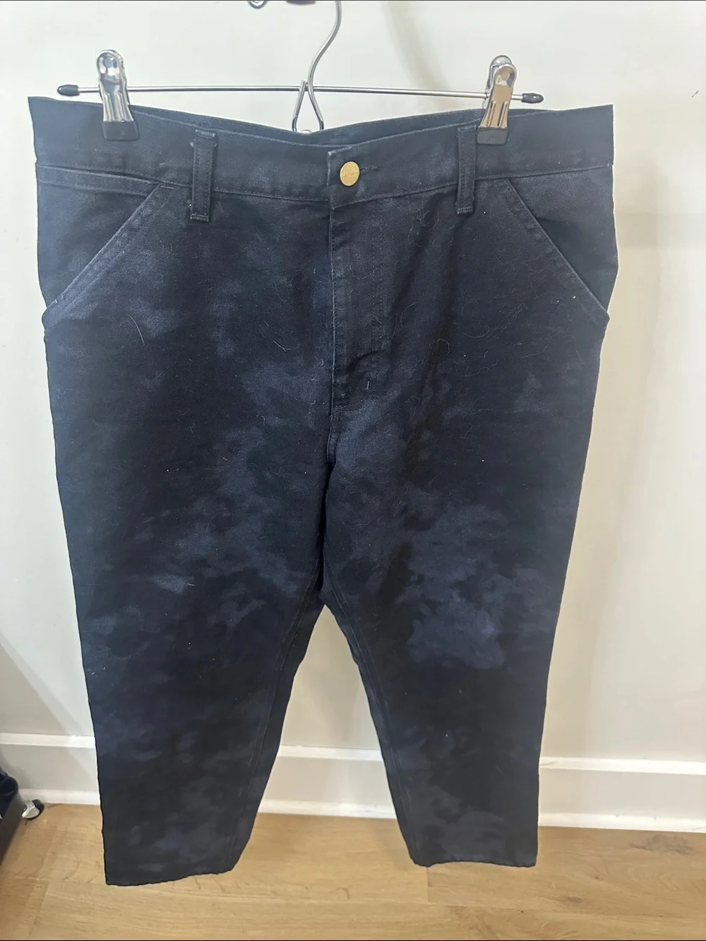 Carhartt WIP Men Single Knee Chromo Straight-Leg Printed Organic Cotton-Canvas